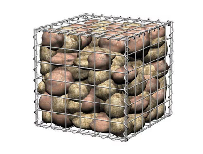 Το PVC έντυσε 1m X 1m X 1m ενωμένο στενά Gabion πλέγμα χαλύβδινων συρμάτων σταθερότητας κιβωτίων υψηλό 0