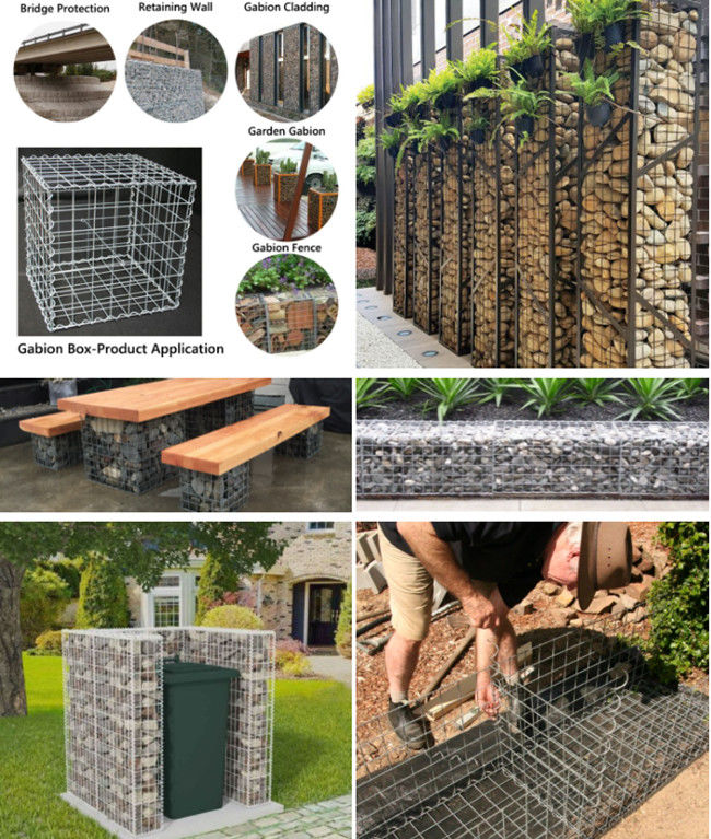 ενωμένο στενά Gabion CE πλαίσιο 8mm 100x50mm ενιαίος τοίχος κήπων Gabion καλωδίων 1