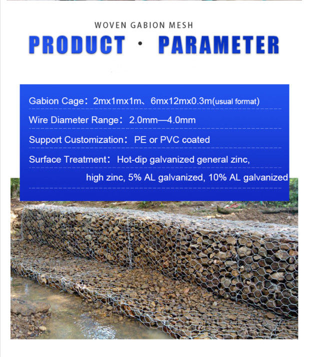 ντυμένα Gabion καλάθια πλέγματος 1×1×1m PVC 380 κλουβιά πλέγματος διατηρώντας τοίχων MPA HBGB 0