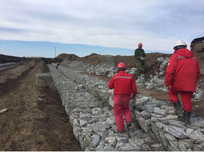 ντυμένα Gabion καλάθια πλέγματος 1×1×1m PVC 380 κλουβιά πλέγματος διατηρώντας τοίχων MPA HBGB 3