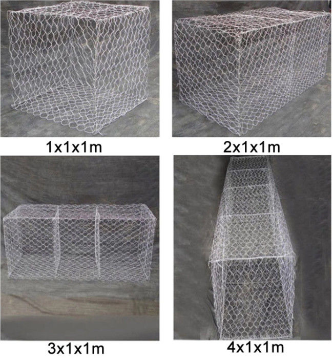 PE κιβωτίων 60mm×80mm 4x1x1m Gabion που ντύνεται εξαγωνικό για την προστασία ακτών 0