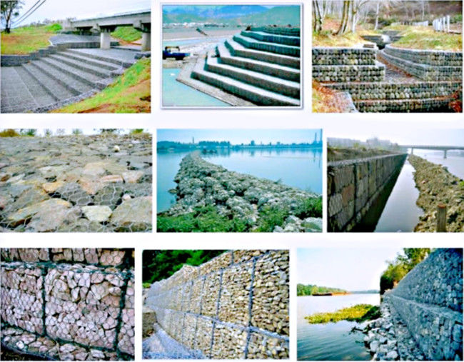 γαλβανισμένο Gabion 2m μακρύ Galfan επίστρωμα κιβώτιο PVC για την κατασκευή καναλιών 2