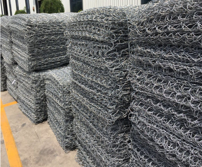 2x1x0.5m καυτός βυθισμένος γαλβανισμένος ντυμένος PVC Gabion έλεγχος πλημμυρών κιβωτίων πράσινος 1