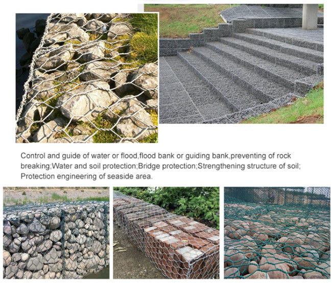 8x10cm γαλβανισμένο πλαίσιο 4mm Gabion γαλβανισμένος εξαγωνικός εύκολος πλέγματος καλωδίων που συγκεντρώνεται 3