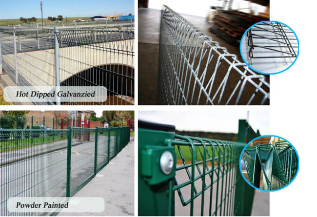 RAL 6005 ντυμένη σκόνη BRC τρύπα επιτροπών 50x150 φρακτών πλέγματος ρόλων ενωμένη στενά κορυφή 0