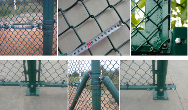 ντυμένο πλέγμα 6m διαμαντιών 1.2mm 5mm PVC φράκτης καλωδίων κυκλώνων για το γήπεδο μπάσκετ 1