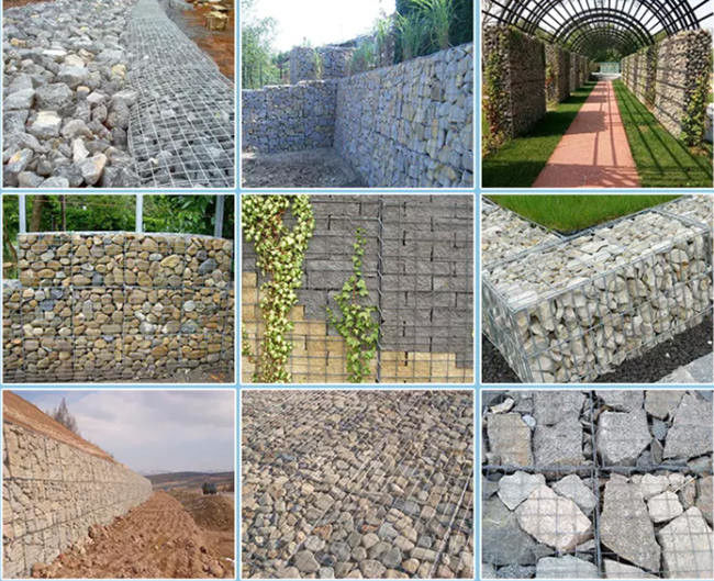 Πέτρινο ενωμένο στενά τοίχος πλέγμα Gabion 4mm κλουβιών τρύπα μετρητών 5x5 εκατ. καλωδίων 2