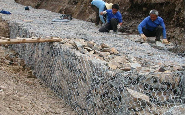 4x2x0.3 εξαγωνικός τρυπών Galfan Gabion διατηρώντας τοίχος πλέγματος καλωδίων σιδήρου κιβωτίων ντυμένος Znal 1