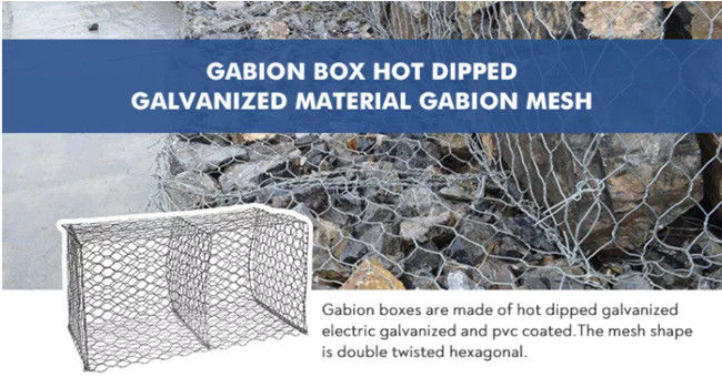 γαλβανισμένο Gabion 2m μακρύ Galfan επίστρωμα κιβώτιο PVC για την κατασκευή καναλιών 0